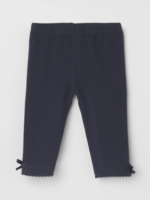 max Infant Girls Blue Solid Ankle-Length Leggings