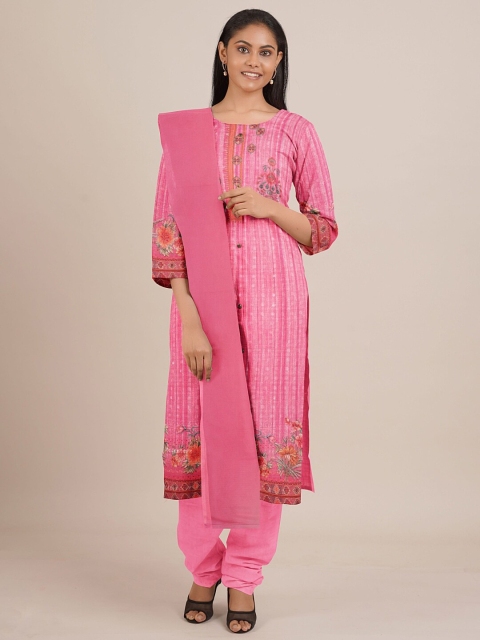 

Pothys Women Pink Unstiched Chudithar Material