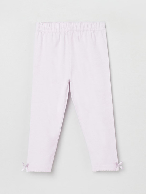 

max Girls Lavender-Coloured Solid Ankle-Length Leggings