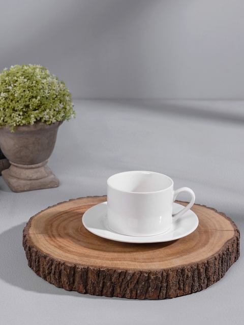 

Pure Home and Living Set of 6 White Tea Cup and Saucer