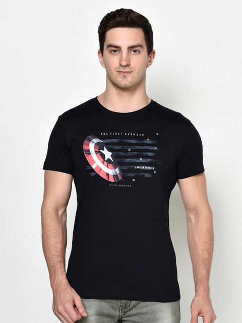 

Octave Men Navy Blue Typography NA Printed T-shirt NA