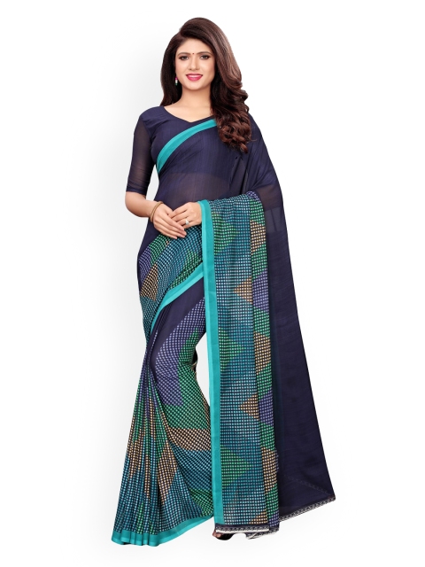 

KALINI Navy Blue Pure Georgette Saree