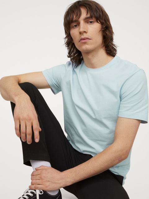 

H&M Mens White 5-pack T-shirts Slim Fit