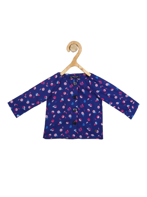 

Allen Solly Junior Navy Blue & Pink Geometric Regular Top
