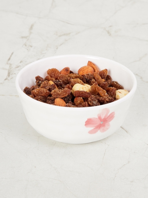 

Home Centre White & Peach Coloured Floral Printed Serving Bowl