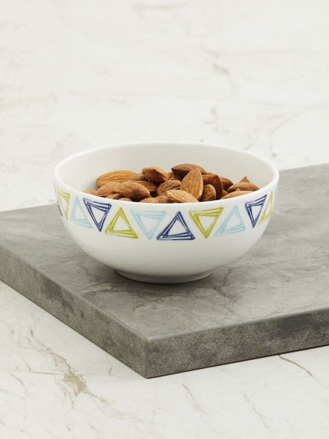

Home Centre White & Blue Printed Serving Bowl