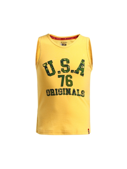 

Jockey Boys Yellow Black Printed Pure Cotton T-shirt