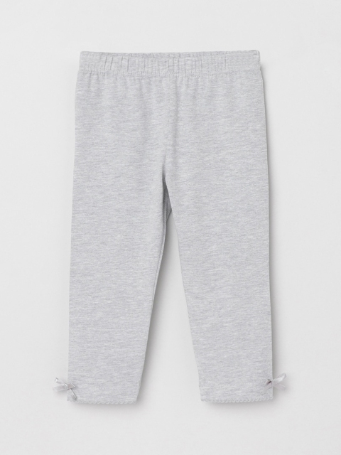

max Girls Grey Solid Ankle-Length Leggings