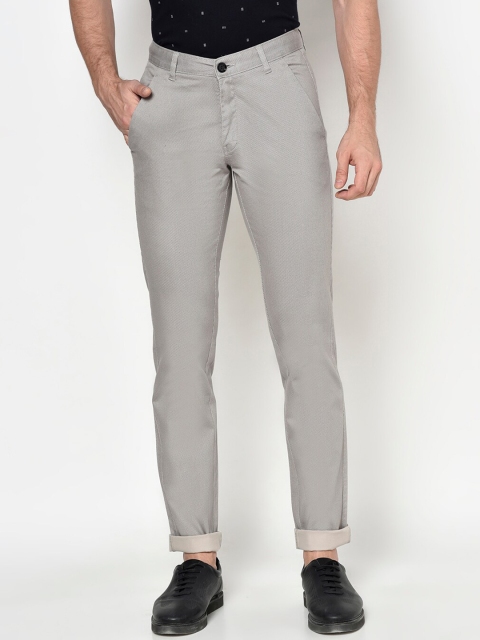 Octave Men Grey Regular Trousers