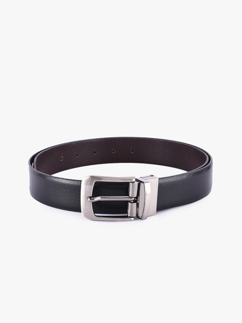 

BuckleUp Men Black & Brown Textured Leather Belt