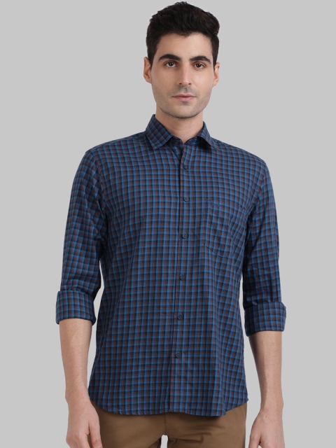 

ColorPlus Men Blue Tailored Fit Checked Casual Shirt