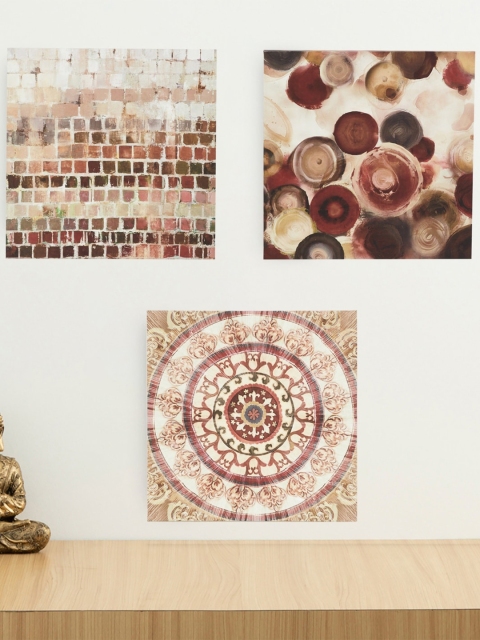 

Home Centre Beige & Brown Set of 3 Breeza Abstract Round Picture Wall Art