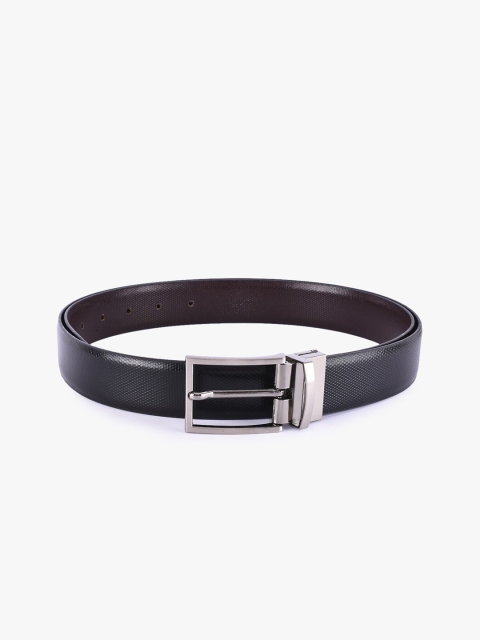 

BuckleUp Men Black & Brown Textured Reversible Leather Belt