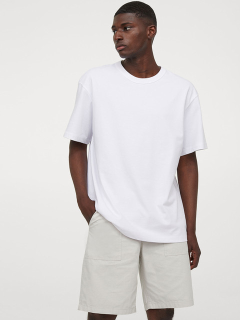 

H&M Men Beige Solid Cotton Shorts
