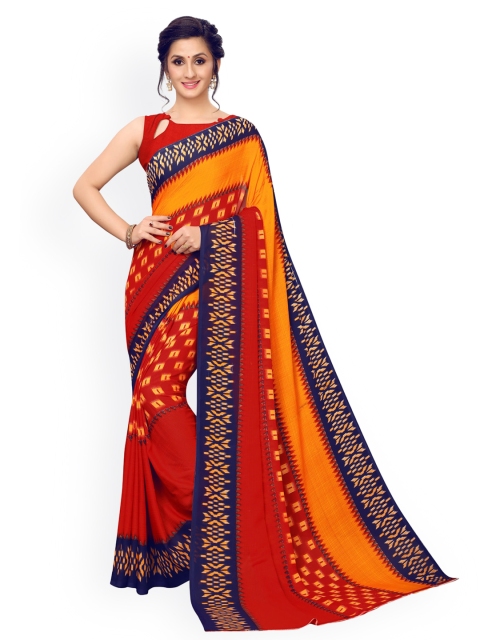 

KALINI Red & Orange Pure Georgette Saree