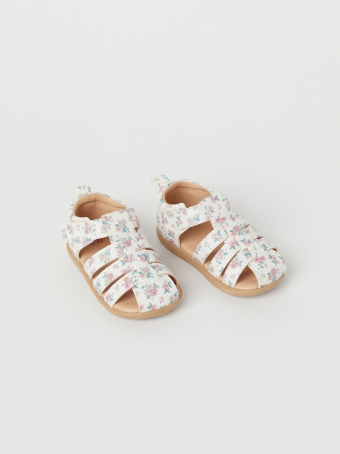 

H&M Girls White & Pink Floral Printed Flats