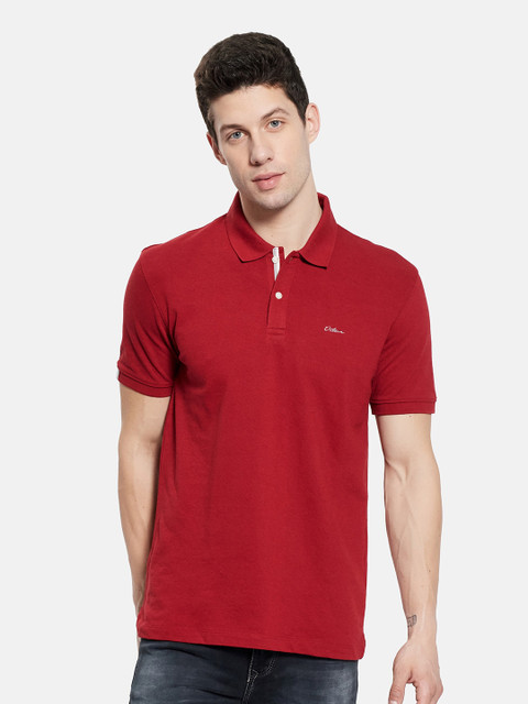 

Octave Men Maroon Polo Collar T-shirt