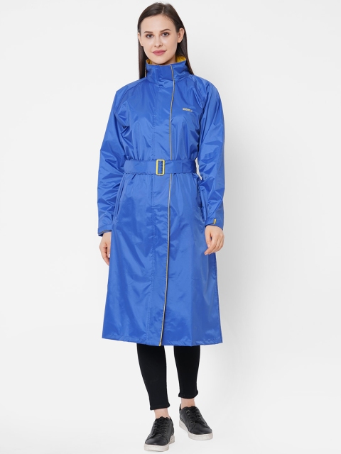 

Zeel Women Blue Solid Knee-Length Rain Jacket