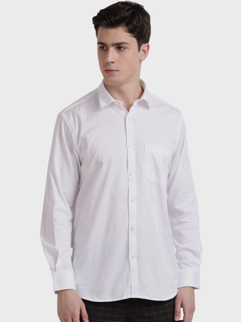 

ColorPlus Men White Tailored Fit Solid Casual Shirt