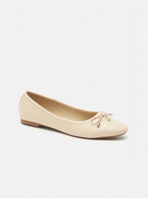 

shoexpress Women Beige Ballerinas with Bows Flats