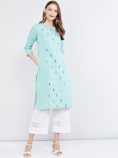 

max Women Green Geometric Printed Kurta