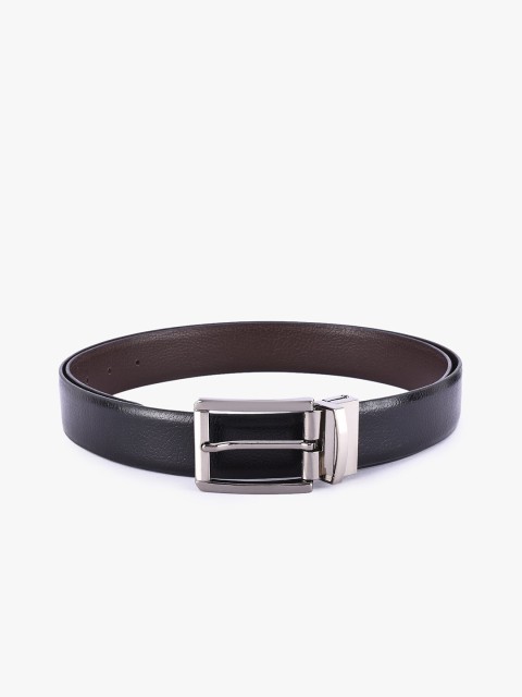 

BuckleUp Men Black & Brown Textured Leather Belt