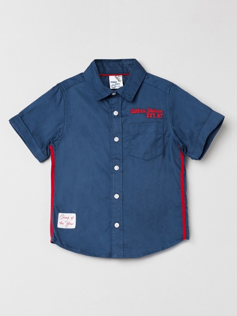 

max Boys Blue Regular Fit Solid Casual Shirt