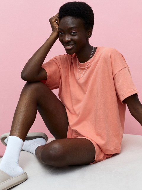 

H&M Women Orange Oversized T-Shirt