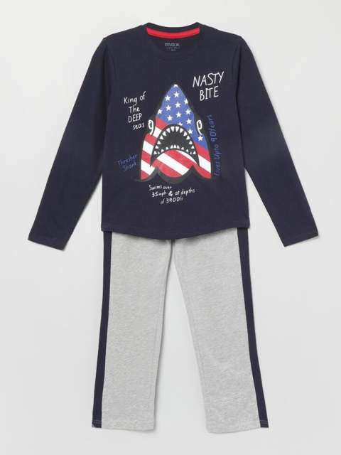 

max Boys Multi & Red Printed Night suit