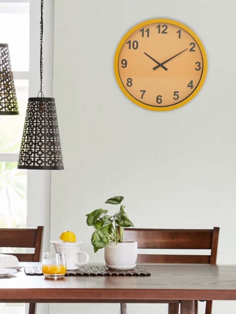 

Home Centre Yellow & Black Contemporary 32 cm Analogue Wall Clock