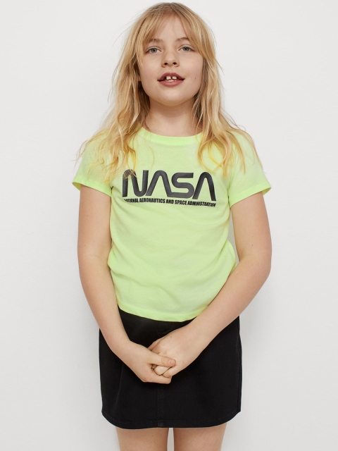 

H&M Girls Green & Black 2-Piece Printed T-Shirt & Skirt