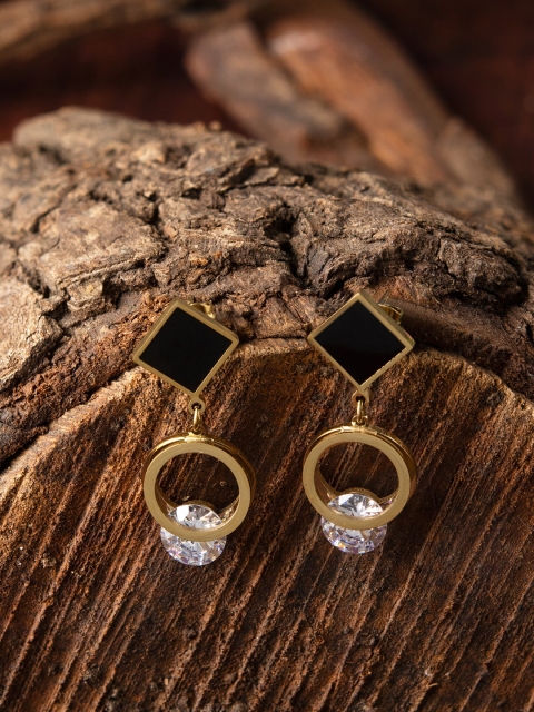 

E2O Gold-Toned Contemporary Studs Earrings