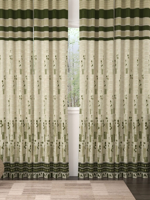 

Story@home Green Set of 4 Premium Jacquard 350GSM Room Darkening Eyelet Door Curtain