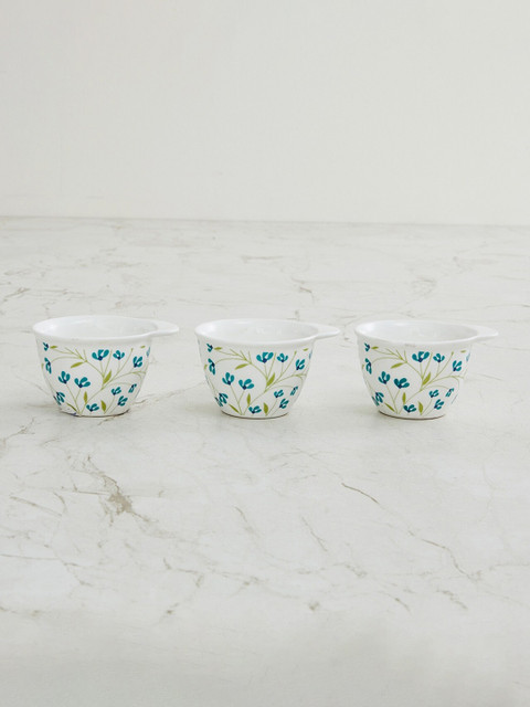 

Home Centre Set Of 3 White & Blue Mandarin Emily Printed Bone China Bowl 620 ML