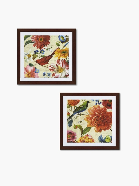 Home Centre Multicoloured Set of 2 Corsica Floral Picture Frame, Multi