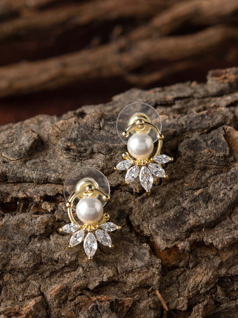 

E2O White Gold-Plated Contemporary Studs