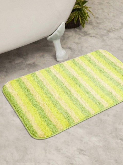 

Home Centre Green & Yellow Striped Bath Mat