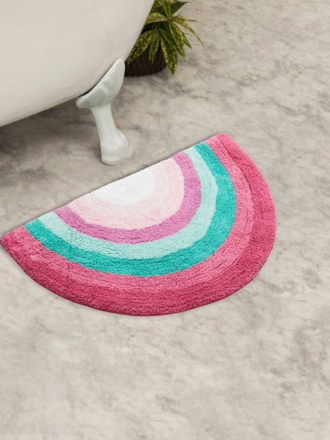 

Home Centre Multicoloured Colourblocked Semi-Circular Cotton Bath Rug, Multi