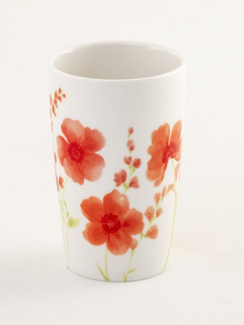 

Home Centre White & Orange Printed Ceramic Bathroom Accessory