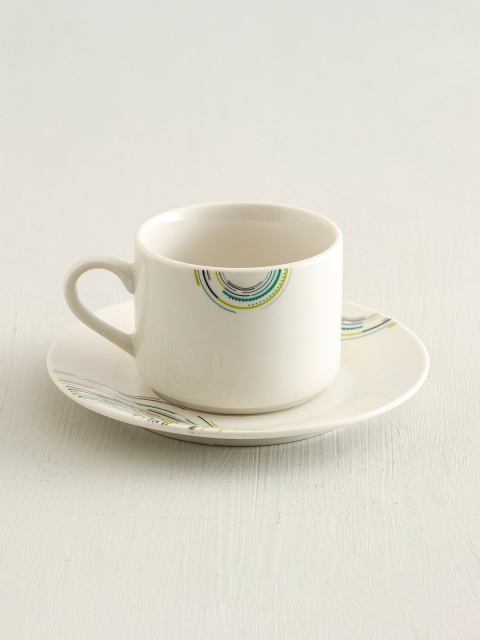 

Home Centre White Printed Cup and Saucer Set - 220 ml