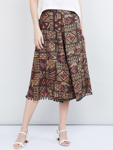 

max Women Black Printed Loose Fit Culottes Trousers