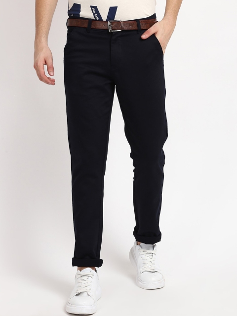 

V2 Value & Variety Men Blue Cotton Regular Trousers