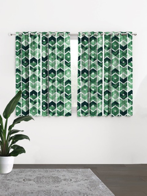 

HOUZZCODE Green Abstract 1 PC Window Curtain