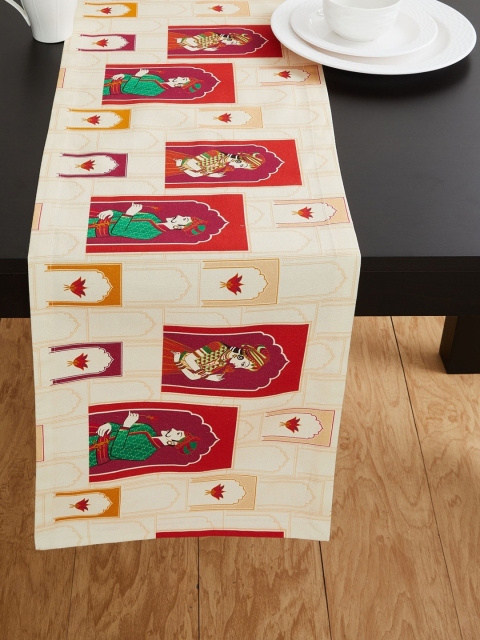 

Home Centre Beige & Red Gndaberunda Printed Table Runner