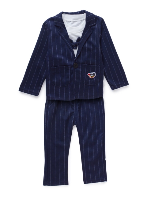 

Like A Boss Boys Blue 3 pc set Solid T-shirt, Jacket & Pants, Navy blue