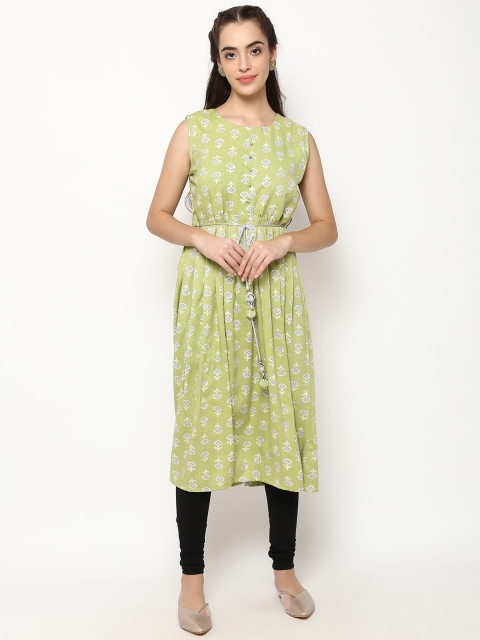 

V2 Value & Variety Green Floral Printed Kurti