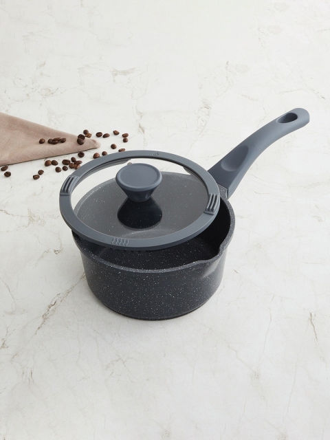 

Home Centre Black Sauce Pot With Lid