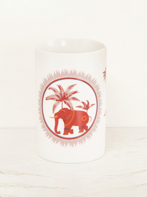 

Home Centre White & Red Printed Ceramic Tumbler