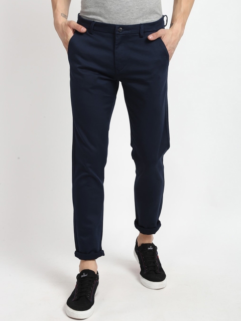 

V2 Value & Variety Men Navy Blue Slim Fit Chinos Trousers