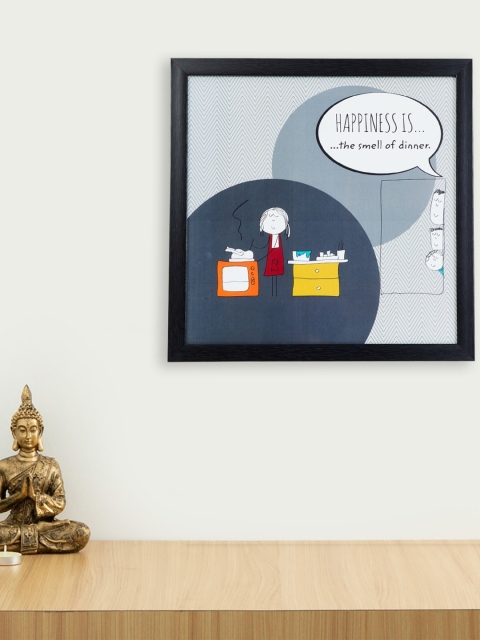 

Home Centre Grey & White Happiness Is The Smell of Dinner Picture Wall Art
